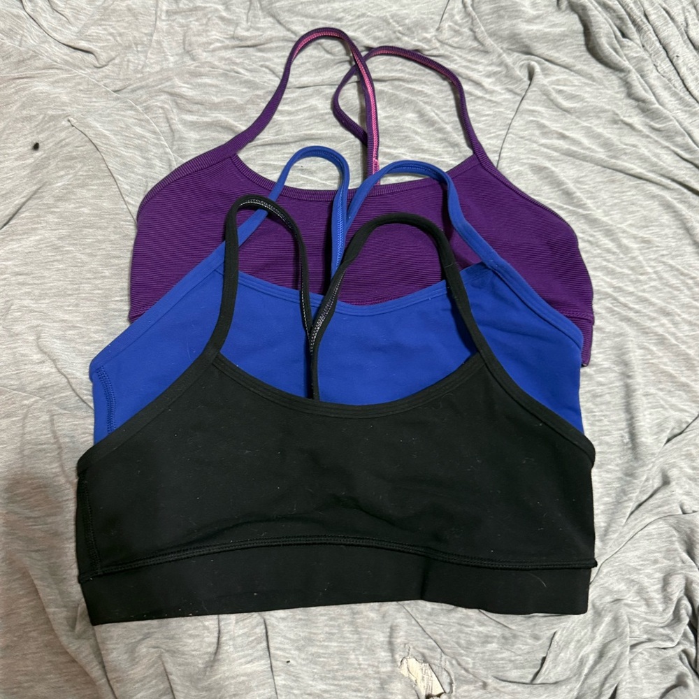 lululemon athletica Black, Blue, and Purple Sports Bras